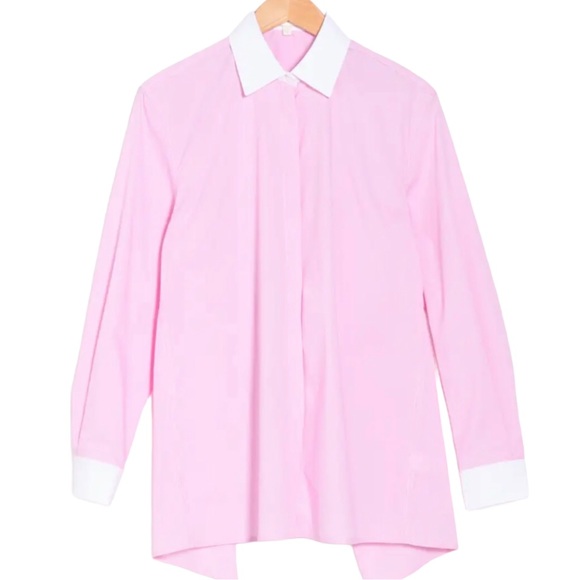 Ronny Kobo x Anthropologie Kayla Tie-Back Button Front S & M Pink Striped Blouse - Picture 3 of 8